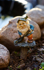 Garden gnome with a shovel