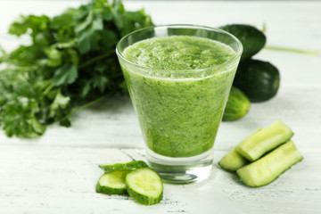 Glass of cucumber juice 