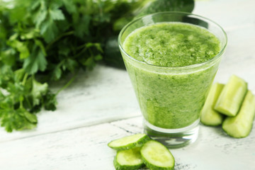 Glass of cucumber juice 