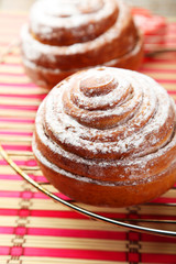 Freshly baked cinnamon buns