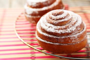 Freshly baked cinnamon buns