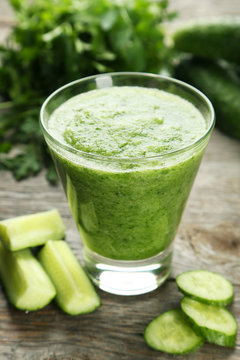Glass of cucumber juice 