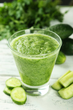 Glass of cucumber juice 