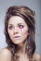 Fototapeta premium Beauty portrait with fashion makeup
