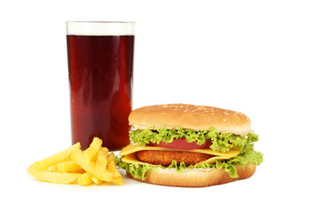 Big burger isolated on white