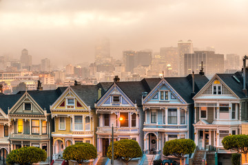 Painted ladies of San Francisco, California, USA.