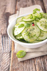 bowl of cucumber and parsley