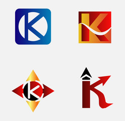 Letter K logo icon set
