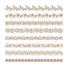 Obraz premium Floral border brushes