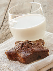 Star-shaped gingerbread cake with glass of milk