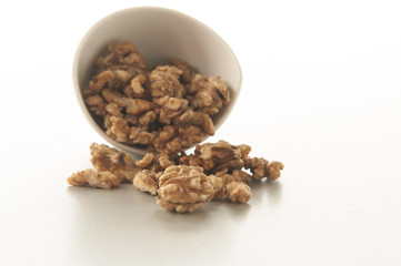 Walnuts isolated on white background. close up