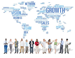 Global Business People Digital Device Technology Growth Concept