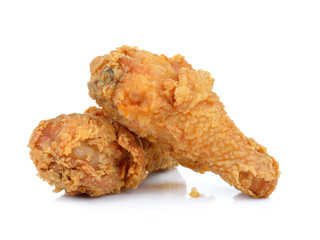 fried chicken on white background