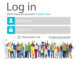 Casual People Account LogIn Security Protection Concept