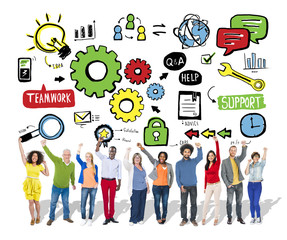 Team Teamwork Support Success Collaboration Cog Unity Concept