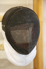 Fencing mask with the traditional fine wire mesh