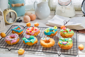 Homemade donuts made of fresh ingredients