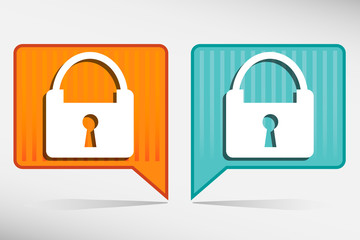 Padlock orange and blue pointer