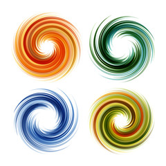 Colorful abstract icon set. Dynamic flow illustration.