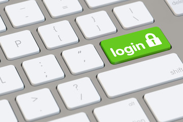 Login Taste auf Tastatur vom Computer