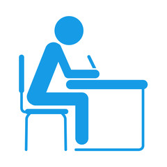 Fototapeta premium Icono aislado estudiante azul