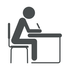 Icono aislado estudiante gris