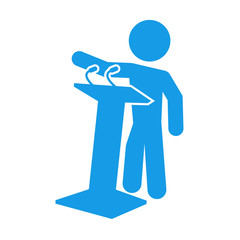 Icono aislado orador azul