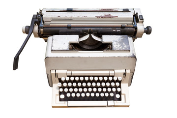 Fototapeta na wymiar Old thai typewriter isolate on white background