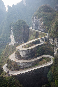 The Road To The Top Of Tianmen Mountain