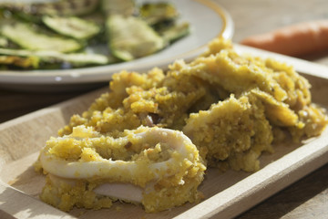 breaded baked calamari