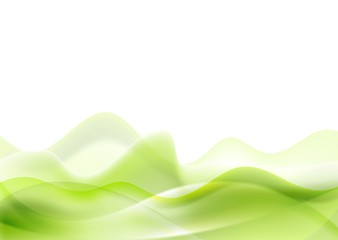 Green shiny waves on white background