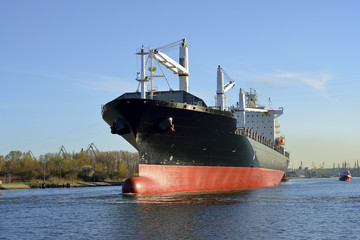 Cargo Ship at the Port of Gdansk, Poland