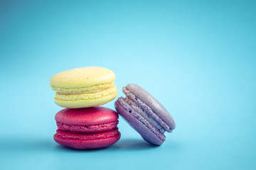 french macaroons with filter effect retro vintage style