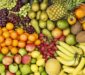Abwaschbare Fototapete Früchte Auswahl an Obst und Gemüse