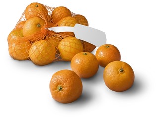 Tangerines, clementines on white