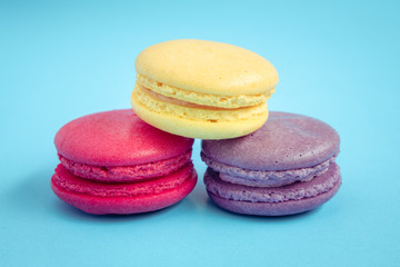 french macaroons with filter effect retro vintage style