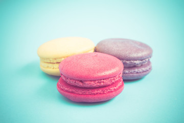 french macaroons with filter effect retro vintage style