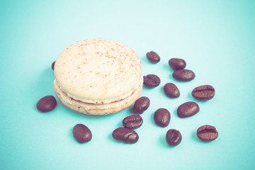 french macaroons with filter effect retro vintage style