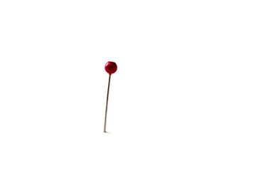 stuck a pin isolated on white background