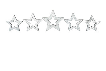 five stars silver isolated white
