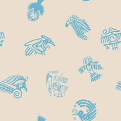 Seamless background with American Indians relics dingbats