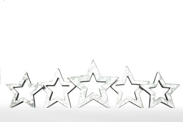 5 stars silver isolated white