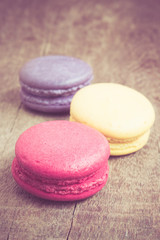 french macaroons with filter effect retro vintage style