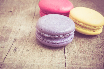 french macaroons with filter effect retro vintage style