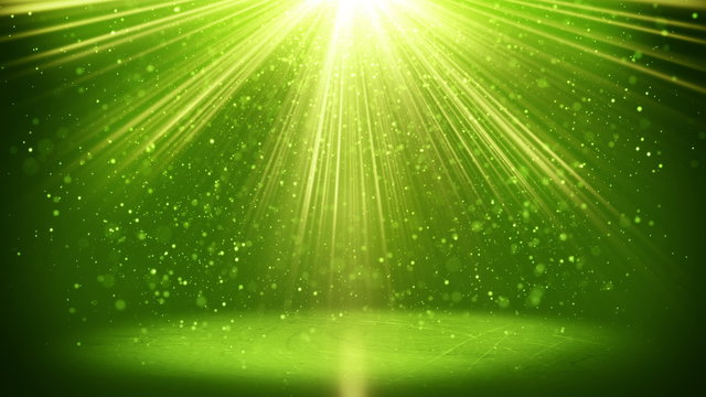 Green light beams and particles loopable background
