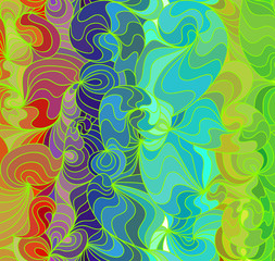 Vector floral background of drawn lines