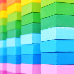 background of colorful wooden bricks