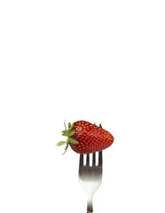 strawberry fork, healthy food background