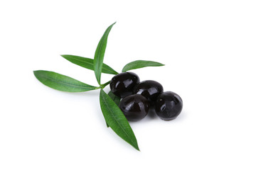 Black olives isolated on white