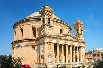 Fototapeta na wymiar Famous church of St. Marija Assunta in Mosta or Rotunda of Mosta